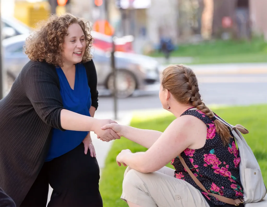 Jennifer Owen Shaking Hands
